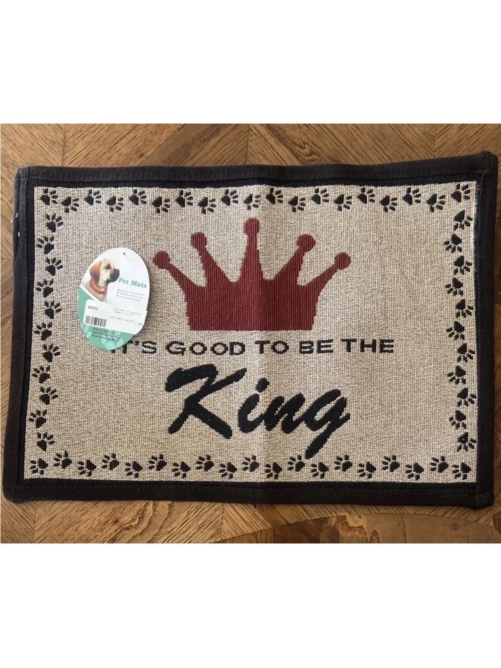 PB Paws & Co Pet Mat -It's Good to be the King - Indoor/Outdoor - 13 x 19 - NWT